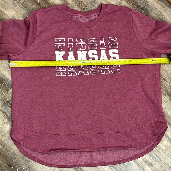 State of Mine Womens Kansas Graphic Sweatshirt Crewneck in Burgundy Ivory  XXL - Picture 8 of 12